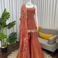 Embroidered Fendy Silk Sharara Palazzo Suit Set for Wedding and Festive Wear