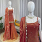 Embroidered Fendy Silk Sharara Palazzo Suit Set for Wedding and Festive Wear