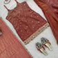 Embroidered Fendy Silk Sharara Palazzo Suit Set for Wedding and Festive Wear