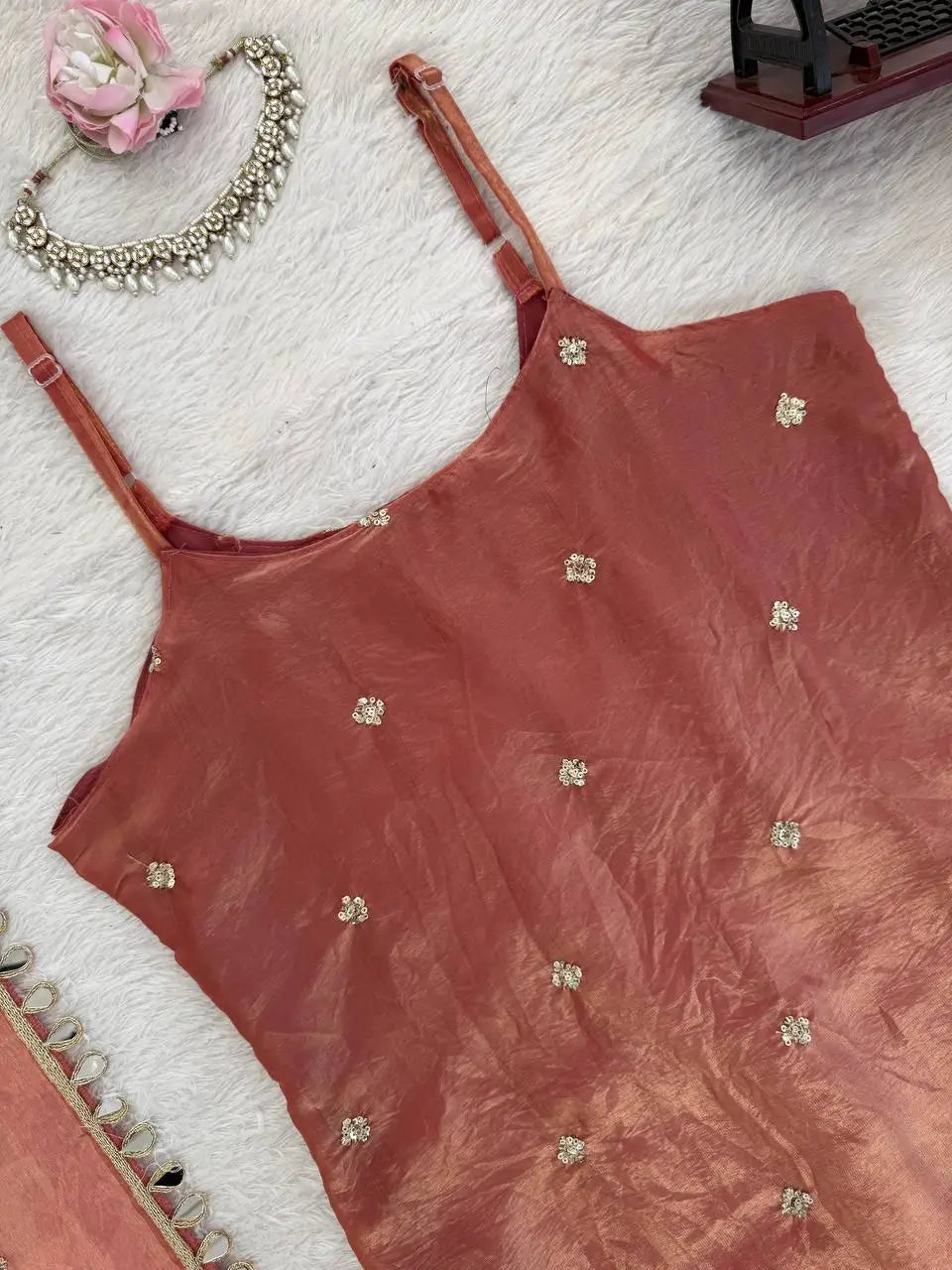 Embroidered Fendy Silk Sharara Palazzo Suit Set for Wedding and Festive Wear