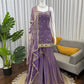 Embroidered Fendy Silk Sharara Palazzo Suit Set for Wedding and Festive Wear