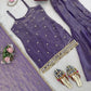 Embroidered Fendy Silk Sharara Palazzo Suit Set for Wedding and Festive Wear