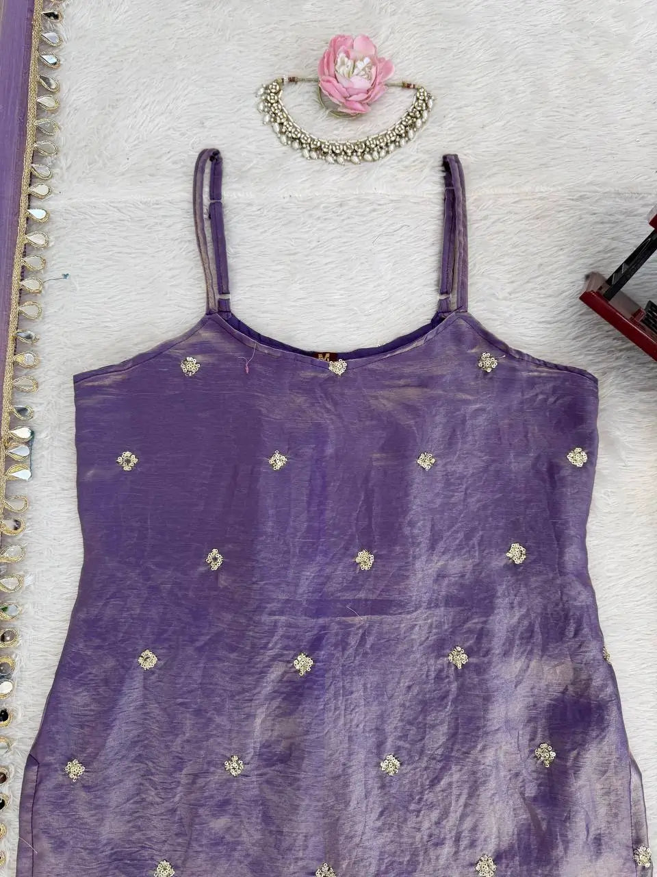 Embroidered Fendy Silk Sharara Palazzo Suit Set for Wedding and Festive Wear