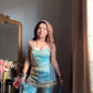 Embroidered Fendy Silk Sharara Palazzo Suit Set for Wedding and Festive Wear