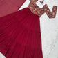 Embroidered Fox Georgette Anarkali Gown Set