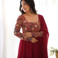 Embroidered Fox Georgette Anarkali Gown Set