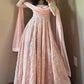 Embroidered Fox Georgette Anarkali Gown Set
