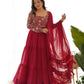 Embroidered Fox Georgette Anarkali Gown Set