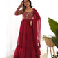 Embroidered Fox Georgette Anarkali Gown Set