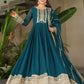 Embroidered Fox Georgette Gown with Dupatta