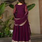 Embroidered Fox Georgette Gown with Dupatta