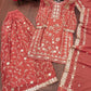 Embroidered Fox Georgette Kurta Sharara Set