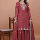Embroidered Fox Georgette Kurta Sharara Set