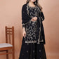 Embroidered Fox Georgette Kurta Sharara Set