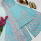 Embroidered Fox Georgette Palazzo Suit