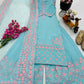 Embroidered Fox Georgette Palazzo Suit