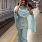 Embroidered Fox Georgette Palazzo Suit Set