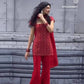 Embroidered Fox Georgette Palazzo Suit Set
