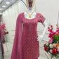 Embroidered Fox Georgette Palazzo Suit Set