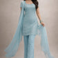 Embroidered Fox Georgette Palazzo Suit Set