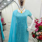 Embroidered Fox Georgette Palazzo Suit Set