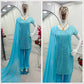 Embroidered Fox Georgette Palazzo Suit Set