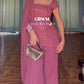Embroidered Fox Georgette Palazzo Suit Set