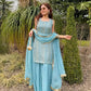 Embroidered Fox Georgette Palazzo Suit with Dupatta