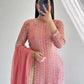 Embroidered Fox Georgette Palazzo Suit with Dupatta
