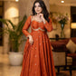 Embroidered Fox Georgette Umbrella Gown Set