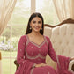 Embroidered Fox Georgette Umbrella Gown Set