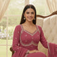 Embroidered Fox Georgette Umbrella Gown Set