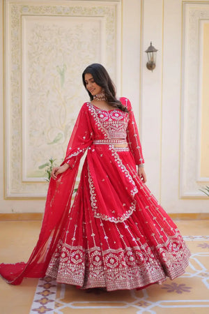 Embroidered Fox Georgette Wedding Lehenga Choli