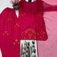 Embroidered French Crepe Farshi Palazzo Suit with Organza Dupatta