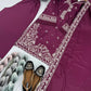 Embroidered French Crepe Palazzo Suit with Dupatta