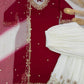 Embroidered French Crepe Top Palazzo Set with Organza Dupatta
