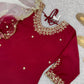 Embroidered French Crepe Top Palazzo Set with Organza Dupatta