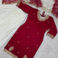 Embroidered French Crepe Top Palazzo Set with Organza Dupatta