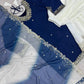 Embroidered French Crepe Top Palazzo Set with Organza Dupatta