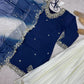 Embroidered French Crepe Top Palazzo Set with Organza Dupatta