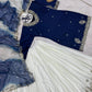 Embroidered French Crepe Top Palazzo Set with Organza Dupatta