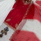Embroidered French Crepe Top Palazzo Set with Organza Dupatta