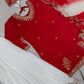 Embroidered French Crepe Top Palazzo Set with Organza Dupatta