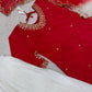 Embroidered French Crepe Top Palazzo Set with Organza Dupatta