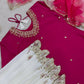 Embroidered French Crepe Top Palazzo Set with Organza Dupatta