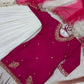 Embroidered French Crepe Top Palazzo Set with Organza Dupatta