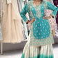 Embroidered GMY Silk Kurta Palazzo Set with Dupatta