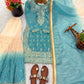 Embroidered GMY Silk Kurta Palazzo Set with Dupatta