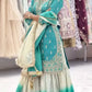 Embroidered GMY Silk Kurta Palazzo Set with Dupatta