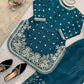 Embroidered GMY Silk Kurti Palazzo Set with Dupatta